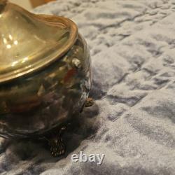 WM Rogers 800 Silver Plate Coffee Tea Pot Creamer Sugar Bowl Serving Plate Set