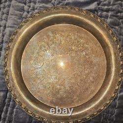 WM Rogers 800 Silver Plate Coffee Tea Pot Creamer Sugar Bowl Serving Plate Set