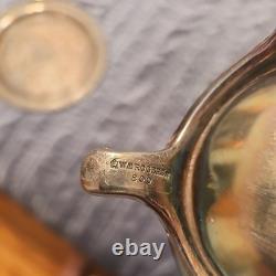 WM Rogers 800 Silver Plate Coffee Tea Pot Creamer Sugar Bowl Serving Plate Set