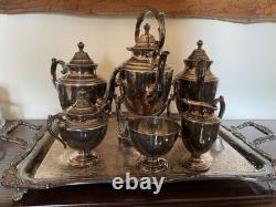WM Rogers Silver Plate Vtg Coffee Tea Service 7 Piece Set