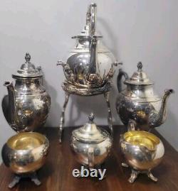 WM Rogers Silver Plate Vtg Coffee Tea Service 7 Piece Set