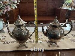 WM Rogers Silver Plated Vintage Coffee Tea 6 Pieces Set With Serving Tray #290