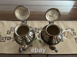WM Rogers Silver Plated Vintage Coffee Tea 6 Pieces Set With Serving Tray #290