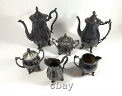 WM Rogers Silver Plated Vintage Coffee Tea 8 Pieces Set With W Serving Trays