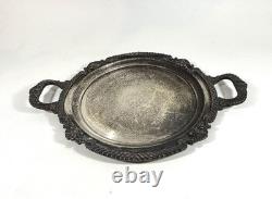 WM Rogers Silver Plated Vintage Coffee Tea 8 Pieces Set With W Serving Trays