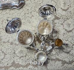 WM Rogers Silverplate Five Piece Coffee and Tea Set in Lovely Condition