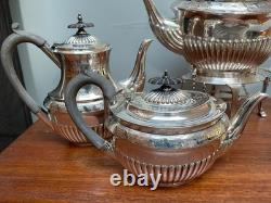 Walker & Hall 5 Pc Silver Plate Beverage Set Tea-Chocolate-Kettle-Coffee-Sugar