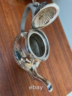 Walker & Hall 5 Pc Silver Plate Beverage Set Tea-Chocolate-Kettle-Coffee-Sugar