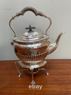 Walker & Hall 5 Pc Silver Plate Beverage Set Tea-Chocolate-Kettle-Coffee-Sugar