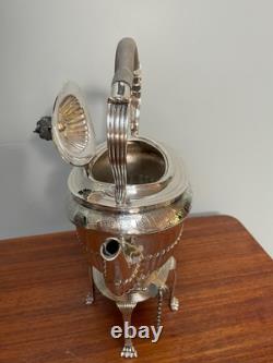 Walker & Hall 5 Pc Silver Plate Beverage Set Tea-Chocolate-Kettle-Coffee-Sugar