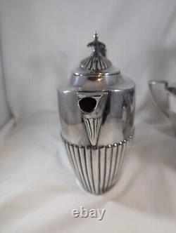 Walker Hall Sheffield England Tea Set Antique Silver Plate Ebony 3 Pcs 1378-58