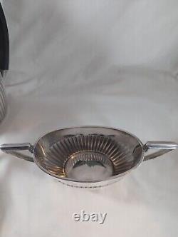 Walker Hall Sheffield England Tea Set Antique Silver Plate Ebony 3 Pcs 1378-58