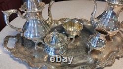 Wallace #1200 Silver Plate 6 Piece Coffee/Tea Set With Tray