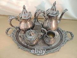 Wallace Baroque Coffee/tea Set, Silverplate, 5 Piece