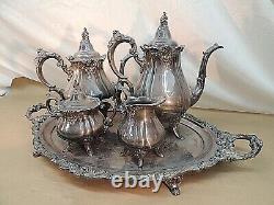 Wallace Baroque Coffee/tea Set, Silverplate, 5 Piece