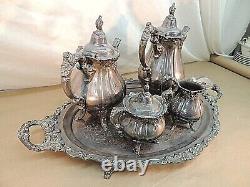 Wallace Baroque Coffee/tea Set, Silverplate, 5 Piece