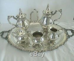 Wallace Baroque Footed 7 Pc Tea/coffee Set #281-285 + #294 Tray-elegant