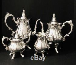 Wallace Baroque Silver Plate 4 Piece Coffee and Tea Service