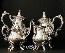 Wallace Baroque Silver Plate 4 Piece Coffee and Tea Service