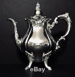 Wallace Baroque Silver Plate 4 Piece Coffee and Tea Service