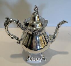 Wallace Baroque Silver Plate Coffee & Tea Set 6 Pc