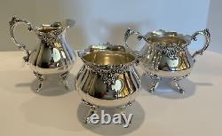 Wallace Baroque Silver Plate Coffee & Tea Set 6 Pc