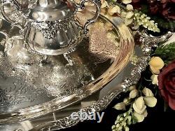 Wallace Baroque Silver Plated Tea Set Candlesticks Tray Coffee Pot Discounted