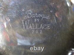 Wallace Baroque Silverplate Tea / Coffee Service Set with Creamer/Sugar/Tray