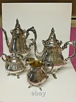 Wallace Baroque Silverplate Tea Service (Companion to Grande Baroque) Heavy Set