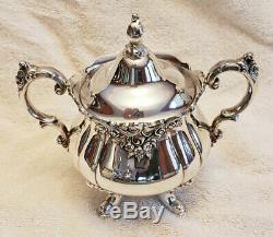 Wallace Baroque Tea Coffee Service 4 Piece Set Silverplate 281 282 283 284