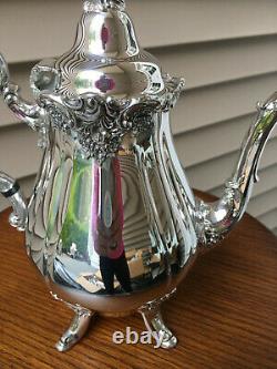 Wallace Baroque Tea Coffee Service 5 Piece Set Silverplate Brand New