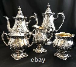 Wallace Christopher Wren Silver Plate Tea Service Set Coffee Teapot 5 Pc