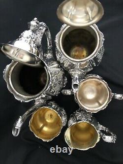 Wallace Christopher Wren Silver Plate Tea Service Set Coffee Teapot 5 Pc