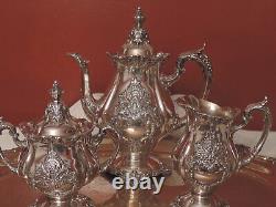 Wallace Christopher Wren Silver Plate Tea Service Teapot Footed Tray Gorgeous