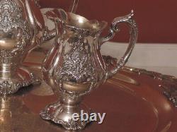 Wallace Christopher Wren Silver Plate Tea Service Teapot Footed Tray Gorgeous