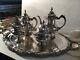 Wallace Grande Baroque 5 Piece Sterling Silver Tea Set And 1 Silver Plate Tray