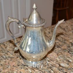 Wallace M601 Vintage Lovely Silver plate 4pcs Coffee Tea set Creamer/Sugar/Waste
