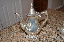 Wallace M601 Vintage Lovely Silver plate 4pcs Coffee Tea set Creamer/Sugar/Waste