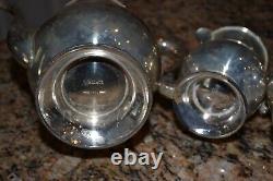 Wallace M601 Vintage Lovely Silver plate 4pcs Coffee Tea set Creamer/Sugar/Waste