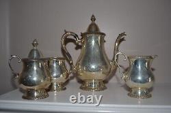 Wallace M601 Vintage Lovely Silver plate 4pcs Coffee Tea set Creamer/Sugar/Waste