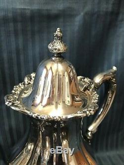 Wallace Rose Point #1200 Silver Plate 5 Piece Coffee/Tea Set