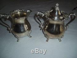Wallace Royal Rose # 9829 Silverplate Silver Plate Coffee Tea Service