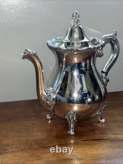 Wallace Royal Rose Silver Plated Coffee, Tea, Sugar, & Creamer Tea Set Wallace Royal Rose Silver Plated Coffee, Tea, Sugar, & Creamer Tea Set