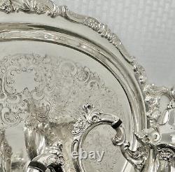 Wallace Silver Baroque Silver Plate Tea and Coffee Service Set Tray no feet #293