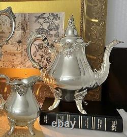 Wallace Silver Baroque Tea and Coffee Service Set Read / Repairs 4 Pc READ