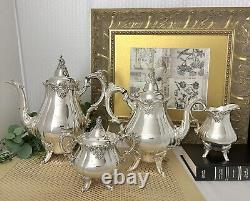 Wallace Silver Baroque Tea and Coffee Service Set Read / Repairs 4 Pc READ