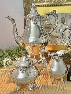 Wallace Silver Baroque Tea and Coffee Service Set Read / Repairs 4 Pc READ