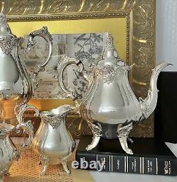 Wallace Silver Baroque Tea and Coffee Service Set Read / Repairs 4 Pc READ