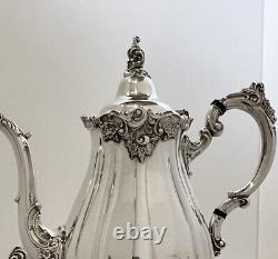 Wallace Silver Baroque Tea and Coffee Service Set Victorian Silverplate 4 Pcs