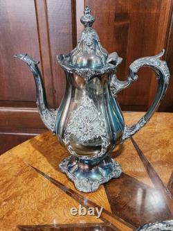 Wallace Silver Plate 6 Piece Coffee Tea Service With Tray By Christopher Wren